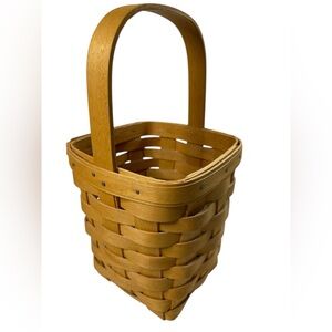 Vintage LONGABERGER Medium Peg Basket 1999 Rare Handwoven Signed Collectible EUC